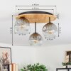 Ripoll Deckenleuchte Glas 15 cm Naturfarben, Schwarz, 3-flammig