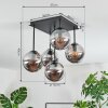 Gastor Deckenleuchte Glas 15 cm Rauchfarben, 5-flammig