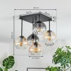 Koyoto Deckenleuchte Glas 15 cm Bernsteinfarben, Klar, Rauchfarben, 5-flammig
