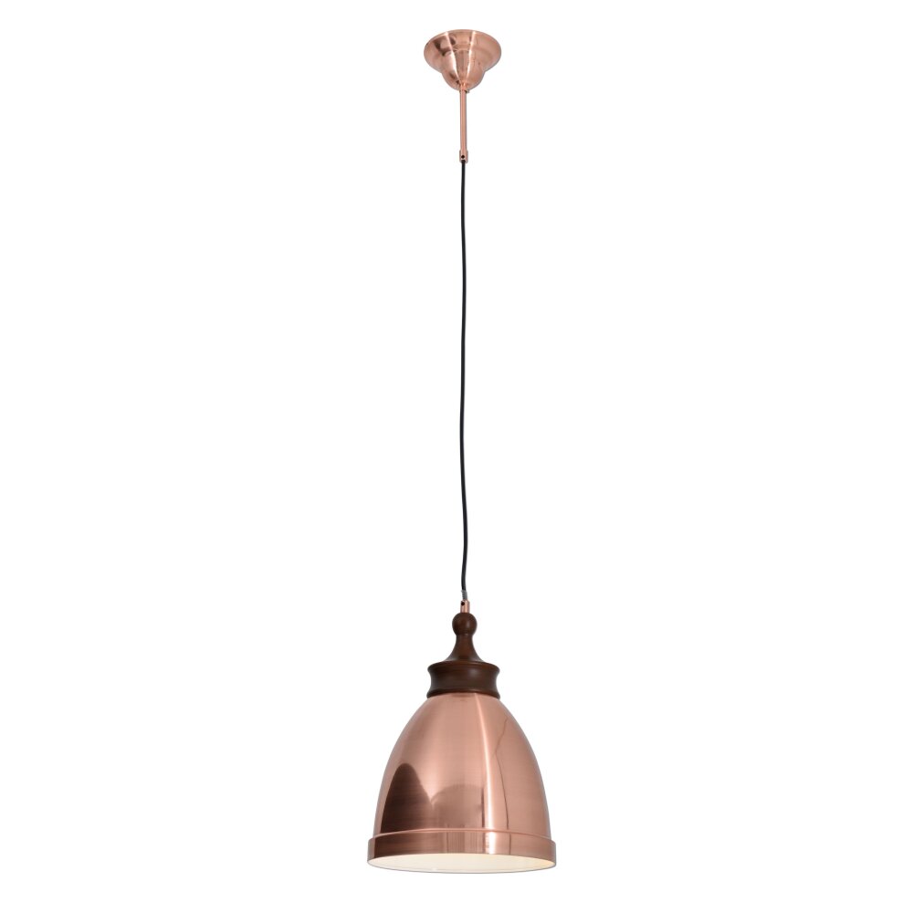 Näve Copper Pendelleuchte Holz dunkel, 1-flammig main product photo