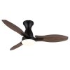 Globo Gale Deckenventilator LED Holzoptik, Naturfarben, Schwarz, 1-flammig, Fernbedienung