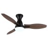 Globo Gale Deckenventilator LED Holzoptik, Naturfarben, Schwarz, 1-flammig, Fernbedienung