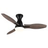 Globo Gale Deckenventilator LED Holzoptik, Naturfarben, Schwarz, 1-flammig, Fernbedienung