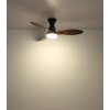 Globo Gale Deckenventilator LED Holzoptik, Naturfarben, Schwarz, 1-flammig, Fernbedienung