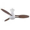 Globo Gale Deckenventilator LED Holzoptik, Naturfarben, Weiß, 1-flammig, Fernbedienung