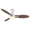 Globo Gale Deckenventilator LED Holzoptik, Naturfarben, Weiß, 1-flammig, Fernbedienung