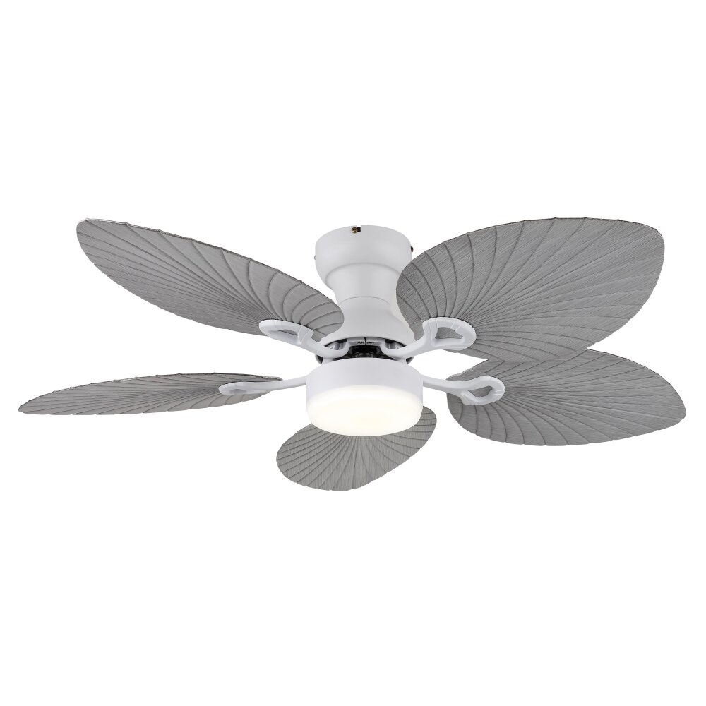 Globo Elise Deckenventilator LED Grau, Weiß, 1-flammig, Fernbedienung main product photo