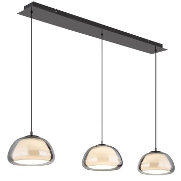 Globo Avila Hängeleuchte LED Chrom, Schwarz, 1-flammig, Fernbedienung
