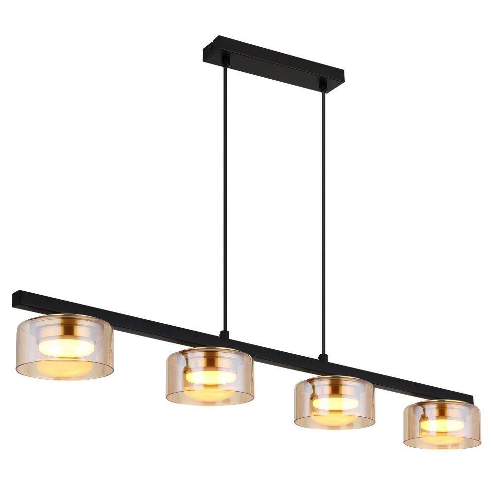 Globo Higgins Hängeleuchte Gold, Schwarz, 4-flammig main product photo