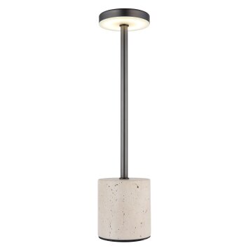 Globo Polina Tischleuchte LED Chrom, Grau, Schwarz, 1-flammig