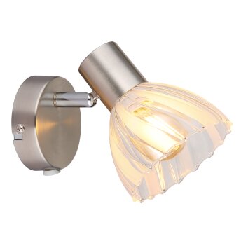 Globo Zachery Wandleuchte Nickel-Matt, 1-flammig
