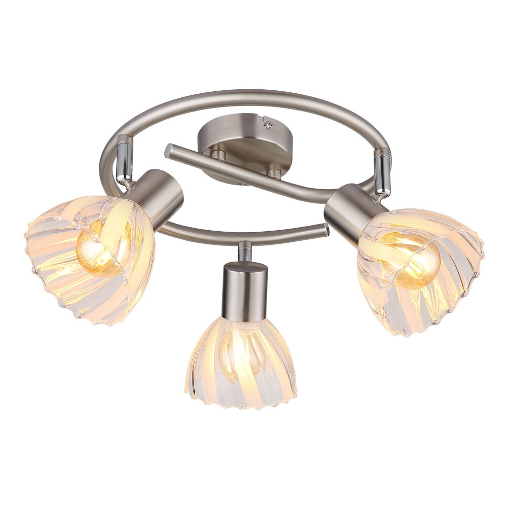 Globo Zachery Deckenleuchte Nickel-Matt, 3-flammig main product photo