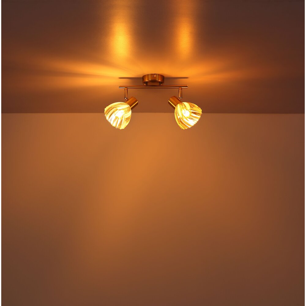 Globo Zachery Deckenleuchte Messing, 2-flammig