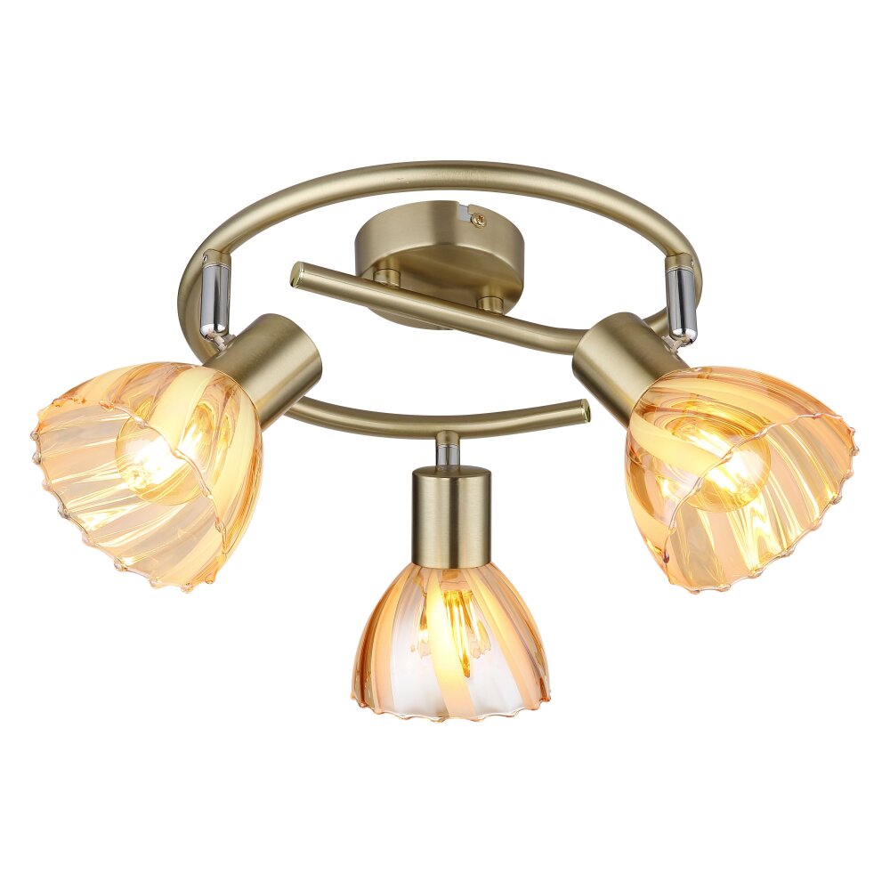Globo Zachery Deckenleuchte Messing, 3-flammig main product photo
