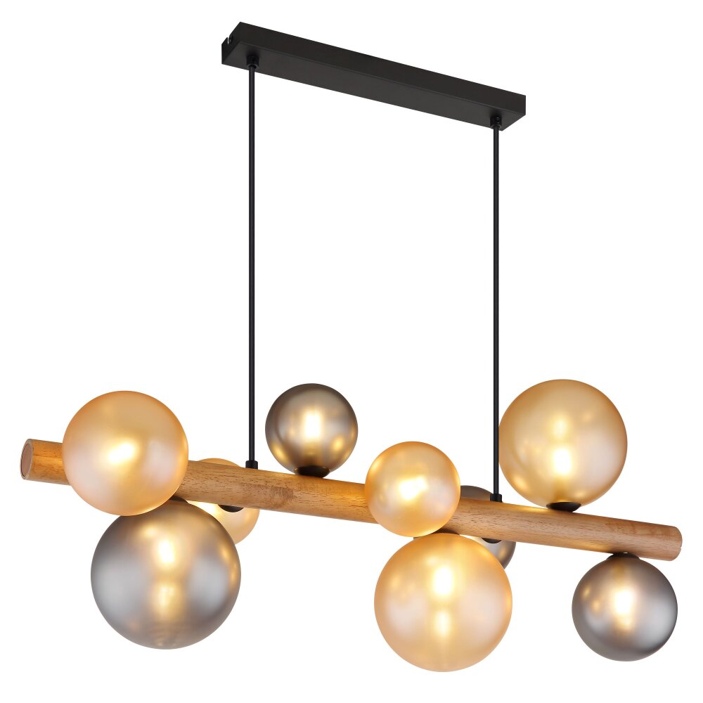 Globo Riha Hängeleuchte Dunkelbraun, Schwarz, 9-flammig main product photo
