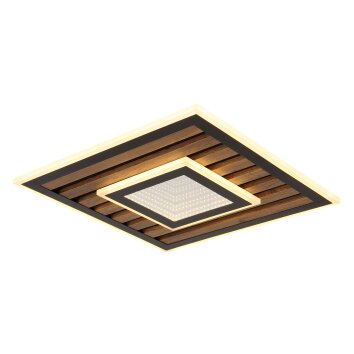 Globo Woody Deckenleuchte LED Naturfarben, Schwarz, 1-flammig