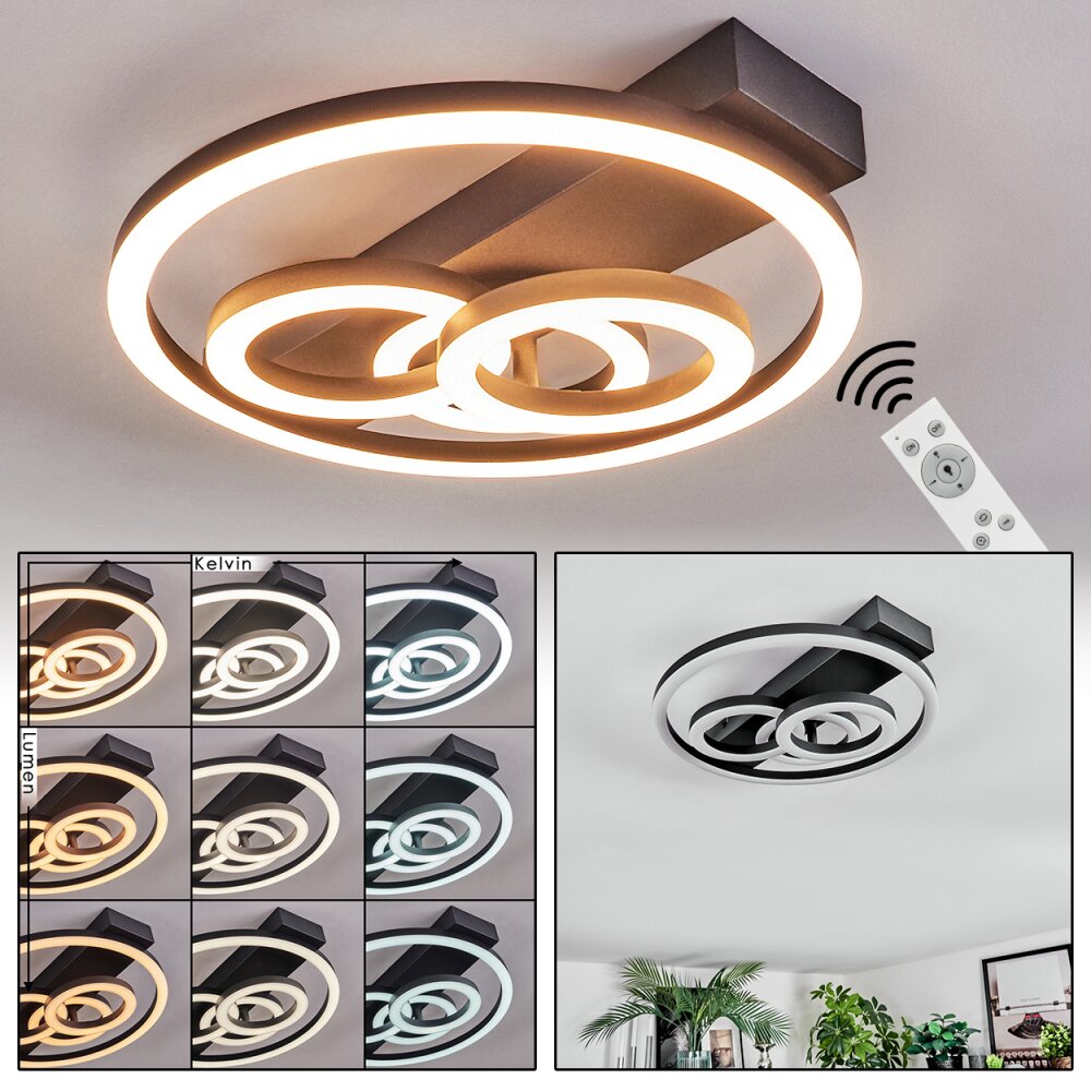 Pilor Deckenleuchte LED Schwarz, 1-flammig, Fernbedienung main product photo