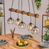 Koyoto Pendelleuchte Glas 15 cm Naturfarben, Schwarz, 5-flammig