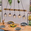 Koyoto Pendelleuchte Glas 15 cm Naturfarben, Schwarz, 5-flammig