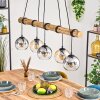 Koyoto Pendelleuchte Glas 15 cm Naturfarben, Schwarz, 5-flammig