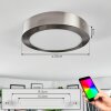 Omaro Deckenpanel LED Nickel-Matt, 1-flammig, Farbwechsler
