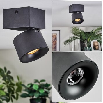 Narel Deckenleuchte LED Schwarz, 1-flammig