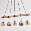 Koyoto Pendelleuchte Glas 15 cm Naturfarben, Schwarz, 5-flammig