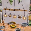 Koyoto Pendelleuchte Glas 15 cm Naturfarben, Schwarz, 5-flammig
