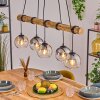 Koyoto Pendelleuchte Glas 15 cm Naturfarben, Schwarz, 5-flammig