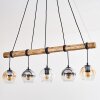 Koyoto Pendelleuchte Glas 15 cm Naturfarben, Schwarz, 5-flammig