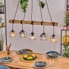 Koyoto Pendelleuchte Glas 15 cm Naturfarben, Schwarz, 5-flammig