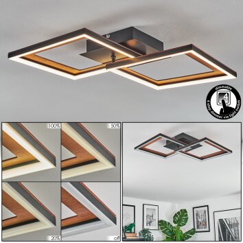 Binor Deckenleuchte LED Naturfarben, Schwarz, 1-flammig