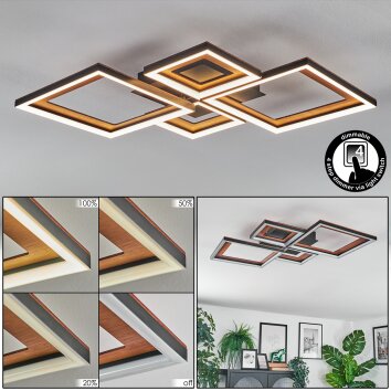 Binor Deckenleuchte LED Naturfarben, Schwarz, 1-flammig
