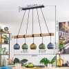 Koyoto Pendelleuchte Glas 15 cm Naturfarben, Schwarz, 5-flammig