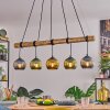 Koyoto Pendelleuchte Glas 15 cm Naturfarben, Schwarz, 5-flammig