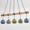 Koyoto Pendelleuchte Glas 15 cm Naturfarben, Schwarz, 5-flammig