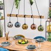 Koyoto Pendelleuchte Glas 15 cm Naturfarben, Schwarz, 5-flammig