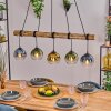 Koyoto Pendelleuchte Glas 15 cm Naturfarben, Schwarz, 5-flammig