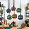 Koyoto Hängeleuchte Glas 25 cm Blau, Gold, Grün, Kupferfarben, 6-flammig
