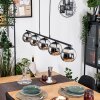 Koyoto Pendelleuchte Glas 15 cm Chrom, Rauchfarben, 5-flammig