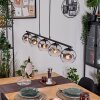 Ripoll Pendelleuchte Glas 15 cm Chrom, Klar, Rauchfarben, 5-flammig