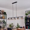 Ripoll Pendelleuchte Glas 15 cm Chrom, Klar, Rauchfarben, 5-flammig