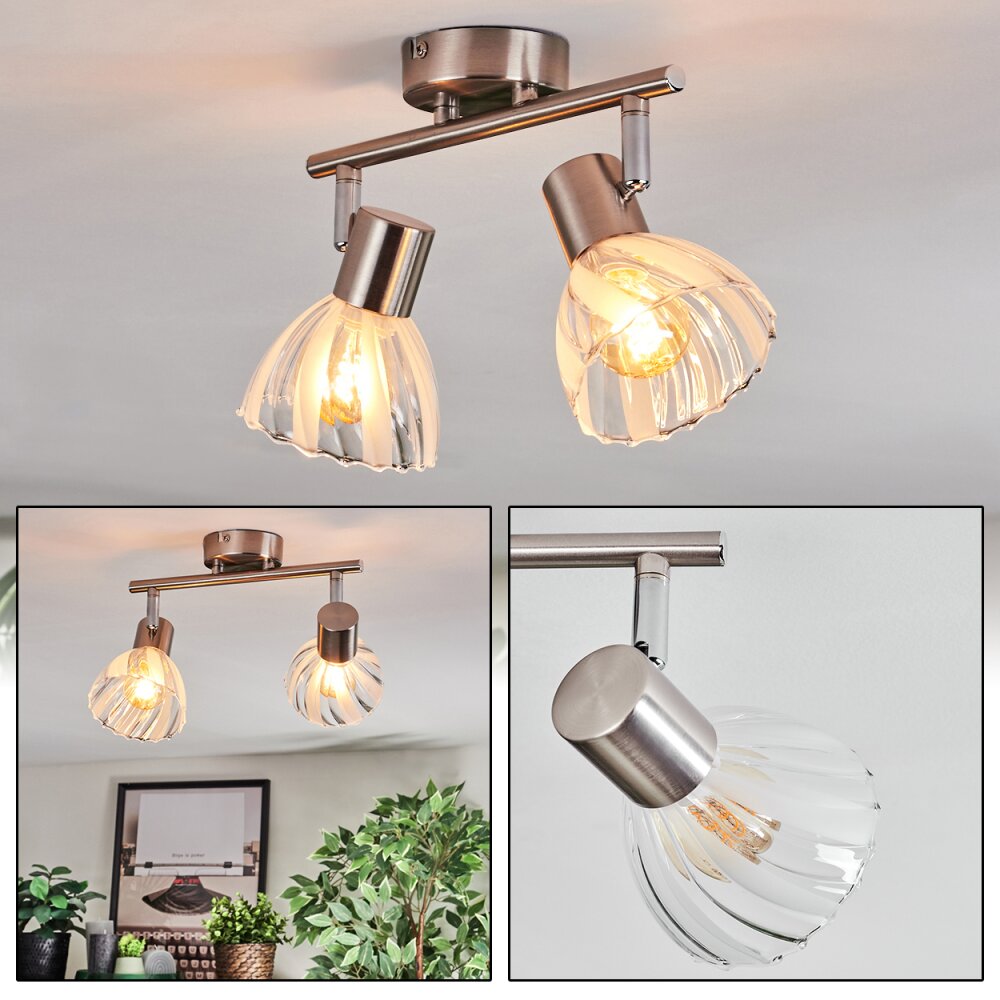 Saire Deckenleuchte Chrom, Nickel-Matt, 2-flammig main product photo