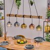 Koyoto Pendelleuchte Glas 15 cm Naturfarben, Schwarz, 5-flammig