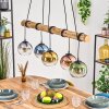 Koyoto Pendelleuchte Glas 15 cm Naturfarben, Schwarz, 5-flammig