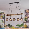 Koyoto Pendelleuchte Glas 15 cm Naturfarben, Schwarz, 5-flammig