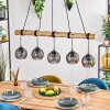 Koyoto Pendelleuchte Glas 15 cm Naturfarben, Schwarz, 5-flammig