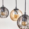 Koyoto Pendelleuchte Glas 15 cm Naturfarben, Schwarz, 5-flammig