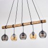 Koyoto Pendelleuchte Glas 15 cm Naturfarben, Schwarz, 5-flammig