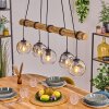 Ripoll Pendelleuchte Glas 15 cm Naturfarben, Schwarz, 5-flammig